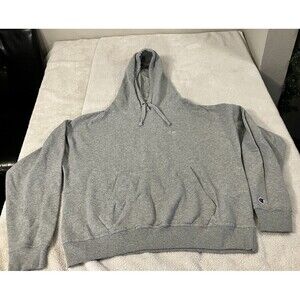 Champion Sweater Mens Size Medium Grey Hoodie Sweatshirt C Logo
